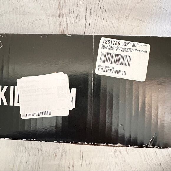 Delia*s Y2k groovy disco get your groove on PVC platform boots Sz 7 - Picture 8 of 11